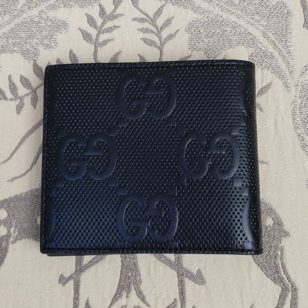 GUCCI GG EMBOSSED LEATHER MEN'S BIFOLD WALLET